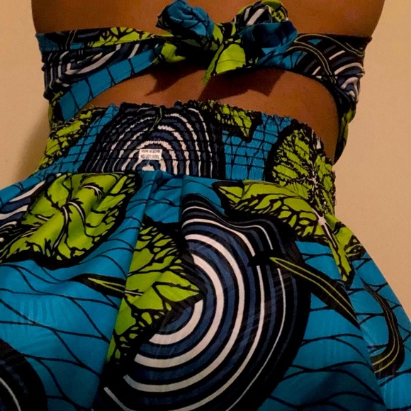 Crop top Scarf & Maxi Skirt Set (African print/ Ankara) - Picture 3 of 11